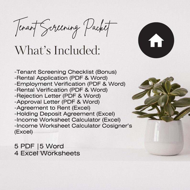 Tenant Screening Checklist, Property Management, Rental Application, Tenant Application ...