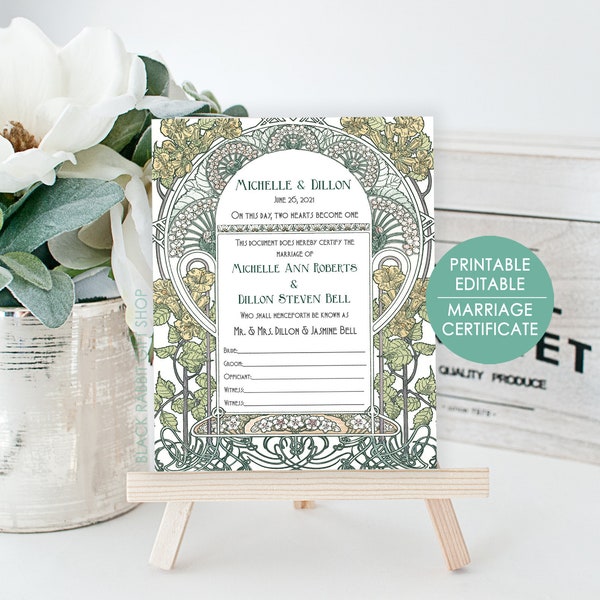 Quaker Marriage Certificate - Etsy