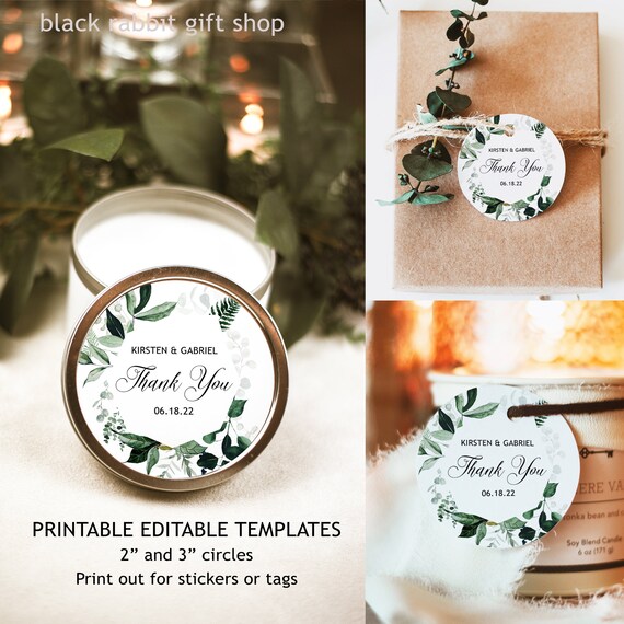 printable editable circle tags 2 or 3 round etsy