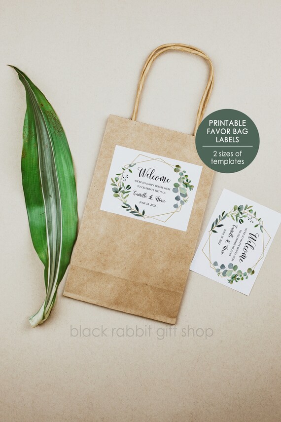 Printable Favor Labels Wedding Favor Bag Template for | Etsy