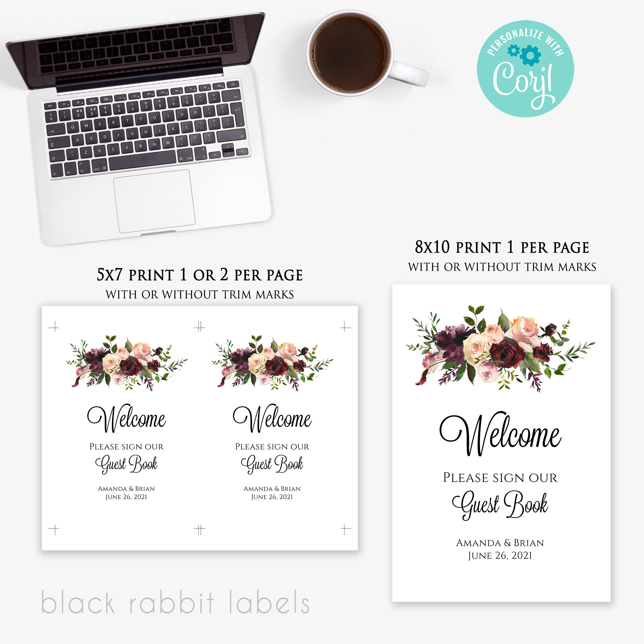 Editable Printable Sign 8x10 & 5x7 Instant Download Etsy