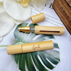 Customize bamboo perfume dispenser bottle,Bridesmaid Gifts,perfume spray bottle,travel perfume bottle,Wedding Party Favor,Gift for her