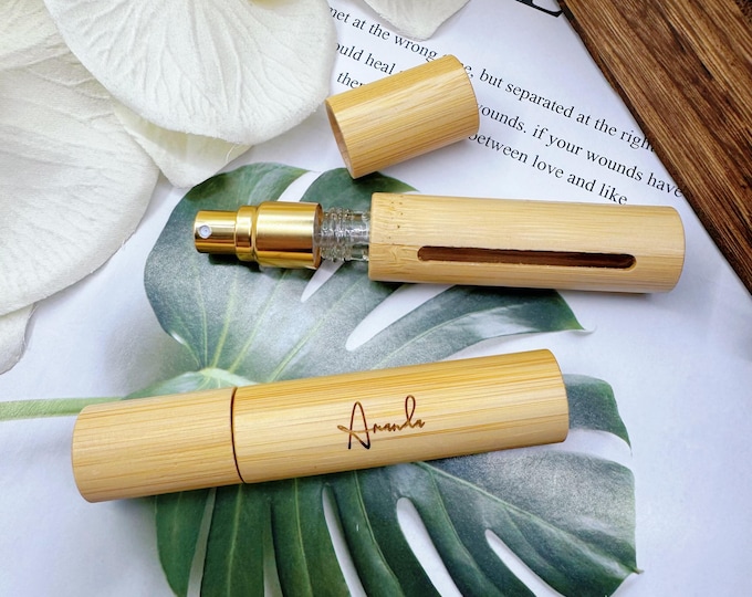 Customize bamboo perfume dispenser bottle,Bridesmaid Gifts,perfume spray bottle,travel perfume bottle,Wedding Party Favor,Gift for her