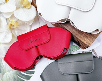 Personalised headphone protective case,Custom headphone case,Groomsman Gift,Wedding Gift,Party Gift,Leather earphone case,birthday Gift