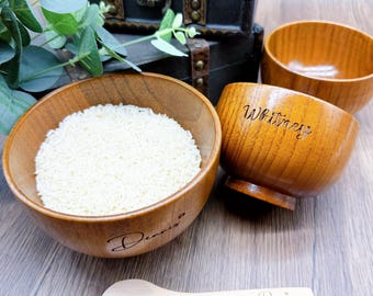 Customized carved wooden bowls, kitchen gifts, wedding gifts, gifts for him, family gathering gifts, Christmas gifts, wooden bowls + spoons