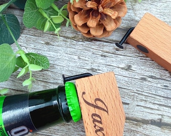 Customized Wooden Bottle Opener, Minimalist Bartender Gift, Wedding Party Souvenir