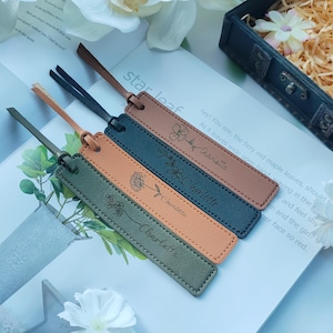 Personalized leather bookmark,Bridesmaid gift,Unique Gifts for Birthdays and Anniversaries,Wedding gift,Gift for Book Lovers,Floral Bookmark