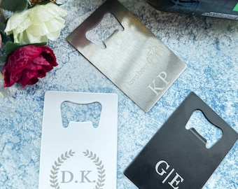 Groomsmen Gift - Credit Card Bottle Opener - Stainless Steel Wedding Favor - Father's Day Gift, Gifts for Beer Enthusiasts