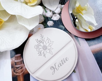 Personalized leather folding makeup mirror,Round Makeup Mirror Gift,Compact Mirror,Travel Makeup Mirror,Bridal Party Favors,Bridesmaid Gift