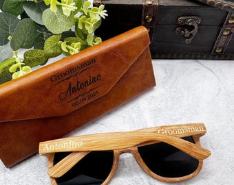 personalized men's sunglasses,  Engraved Groomsmen Gift Set, Trendy Best Man Proposal Idea, Unique Gift for Him, summer glasses,