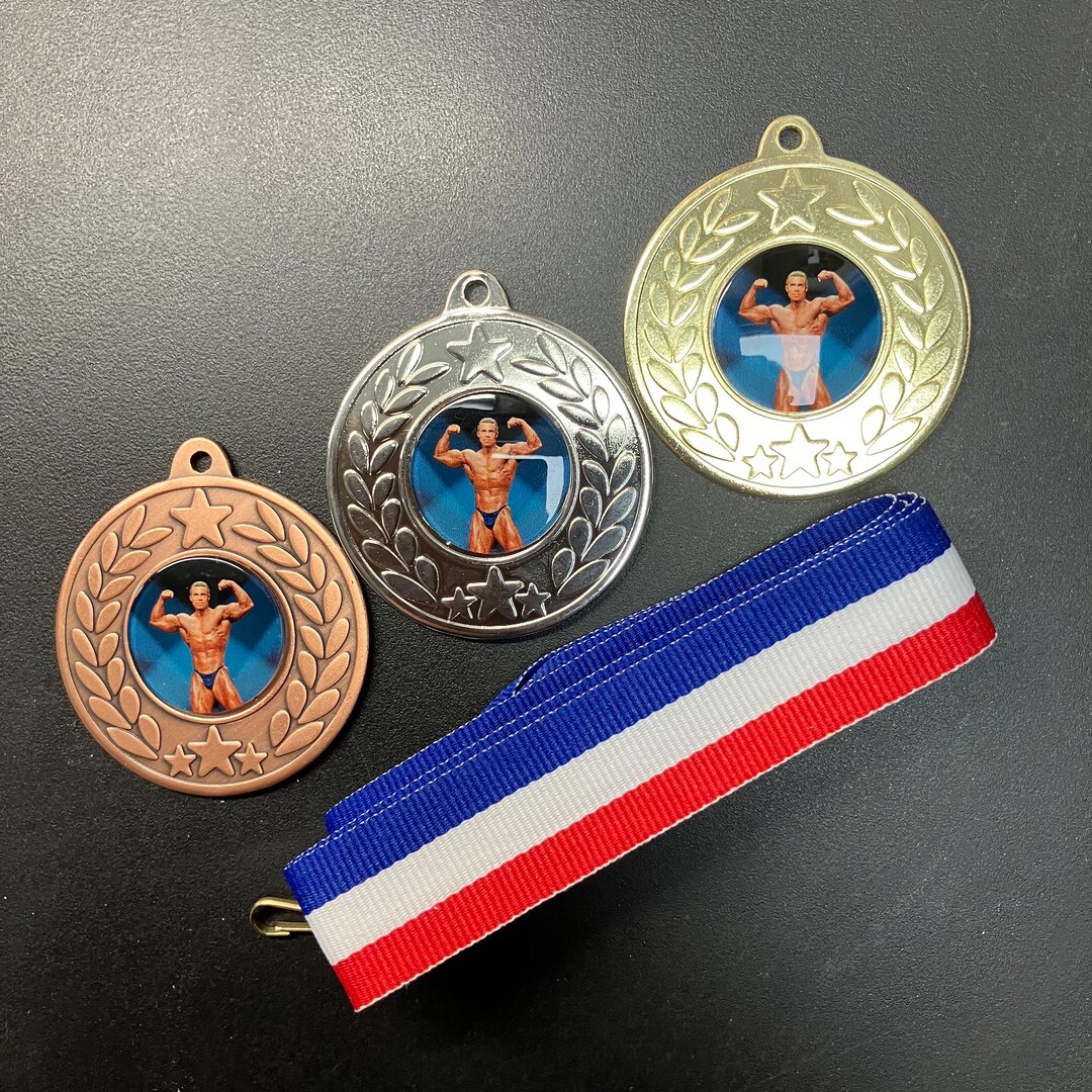Bodybuilder Medals Engraved Male Body Building Medal Sports Trophy Award Club Gym School ...