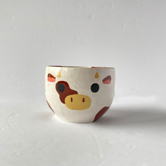Squishmallow Inspired Brown Cow Bowl 