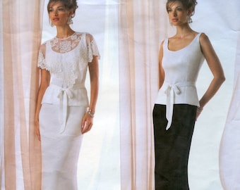 Vogue 2776 Designer Badgley Mischka Top formel et jupe motif vintage