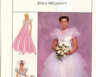 Jessica McClintock Robe de mariée en tulle vintage 9100 Motif simplicité, motif original