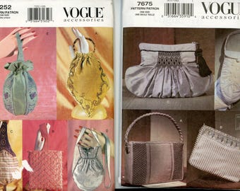 Modèles de sacs de soirée Vogue vintage, pochettes perlées et smockées, médiator en U