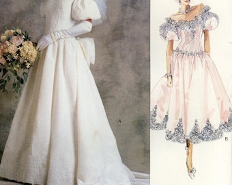 3 styles de robes de mariée et de demoiselle d'honneur Vogue, motifs vintage des années 80, choix en U