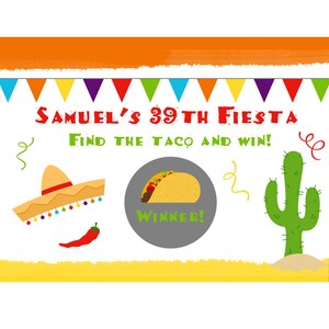 48 cartes de jeu à gratter personnalisées --- Fiesta Birthday Design