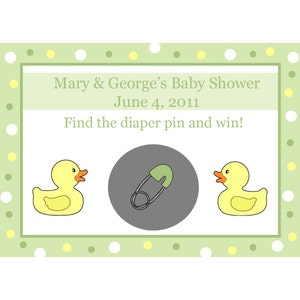 24 personalizzato Baby doccia gratta carte da gioco - Ducky di gomma - gomma anatra Baby doccia - gioco di Ducky gratta - genere colori neutri