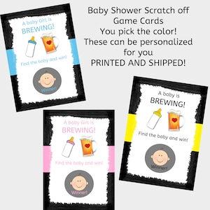 24 Baby is Brewing Baby Shower Scratch Off Game Cards - Baby Shower Game -Baby is Brewing, Printed and SHIPPED to you - Beer Baby Shower