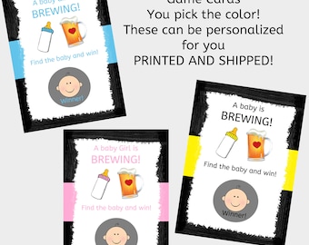 24 Baby is Brewing Baby Shower Scratch Off Game Cards - Baby Shower Game -Baby is Brewing, Printed and SHIPPED to you - Beer Baby Shower