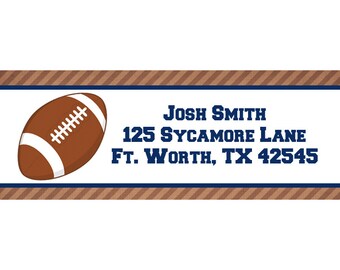 30 Personalized Return Address Labels - Football