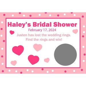 24 cartes de jeu personnalisées à gratter - Shower nuptiale coeur - Shower nuptiale amour - Shower nuptiale coeurs roses - Shower nuptiale de douche nuptiale