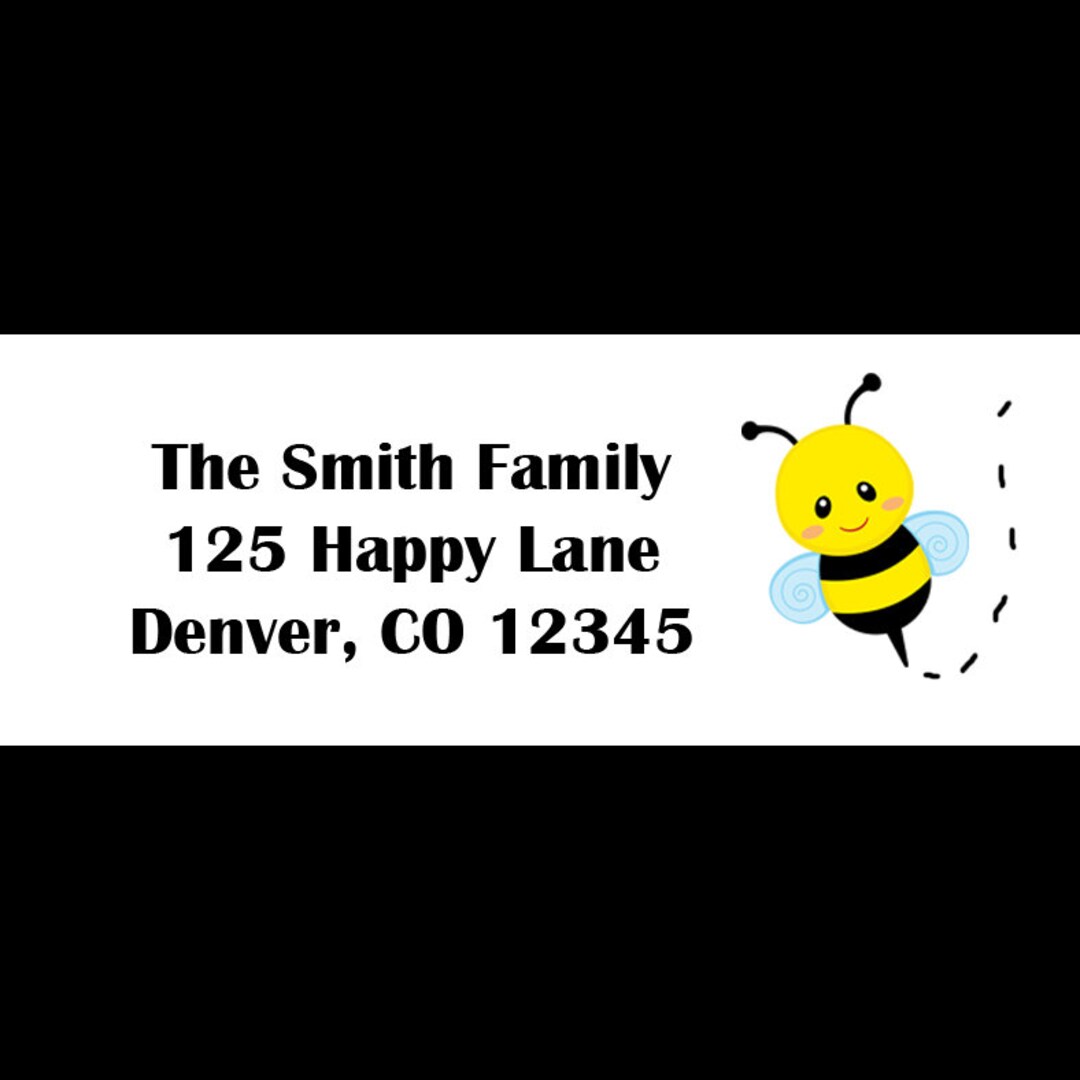 30 Personalized Return Address Labels PRINTED and Shipped to You Bee
