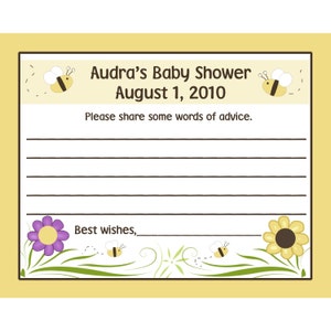24 personalizzato Baby doccia consigli carte BABY BEE DESIGN