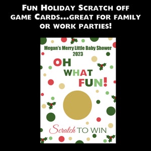 48 cartes de jeu à gratter personnalisées pour vacances/fête de Noël – Baby Shower de Noël – Fêtes d'entreprise – Fêtes de famille