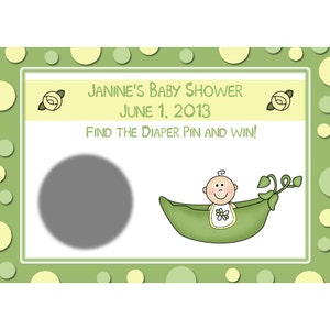 24 personnalisés Baby douche à gratter cartes à jouer - pois jaune Baby Shower - sexe Neutal couleurs - pois à gratter jeu