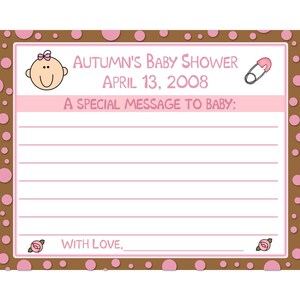 24 Baby Shower Message To Baby Cards - Rosa e Marrone Cioccolato