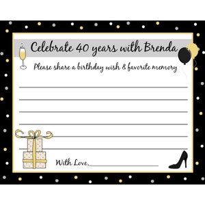 Tarjetas de deseos de 50 cumpleaños y recuerdos favoritos: CUALQUIER EDAD, CUALQUIER color, 40.º, 50.º, 60.º, 75.º cumpleaños, etc.