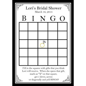 24 Personalizado Bridal Shower Bingo - clásico negro