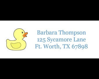 30 Return Address Labels  - Blue Rubber Ducky