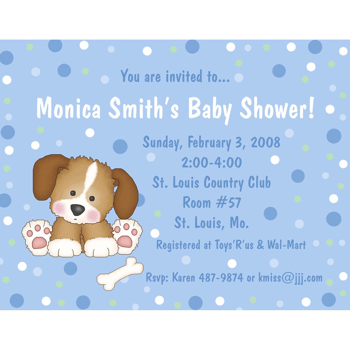 20 Personalized Baby Shower Invitations Puppy Dog Etsy