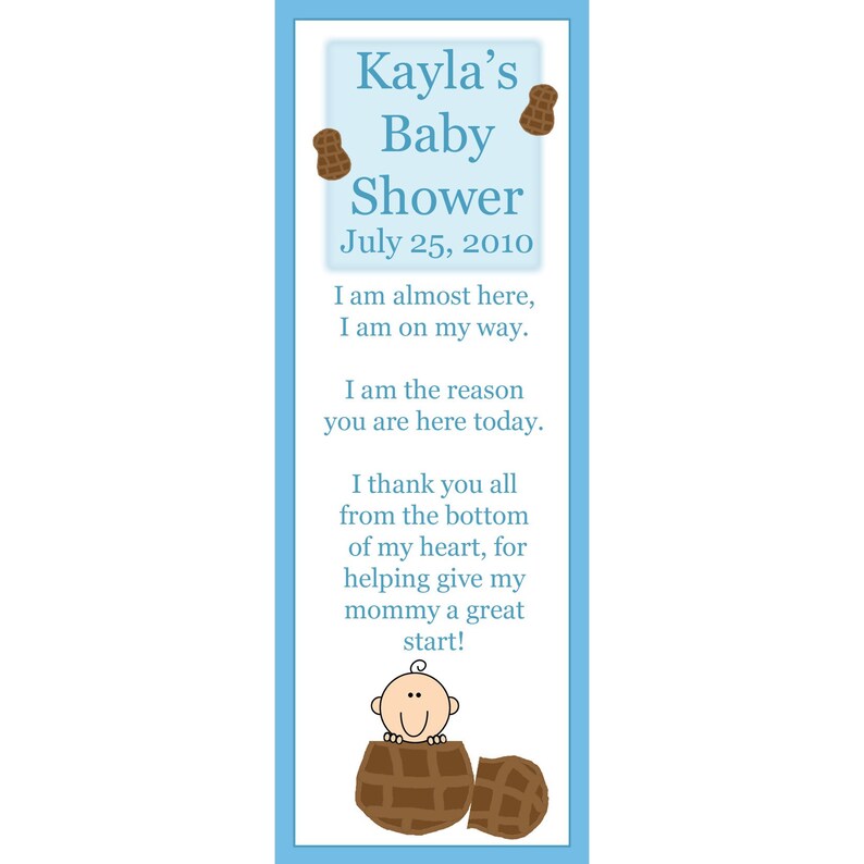 24 Personalized Baby Shower Keepsake Bookmarks LITTLE PEANUT - Etsy