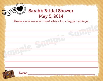 24  Bridal Shower Advice Cards  -  Love is Everywhere