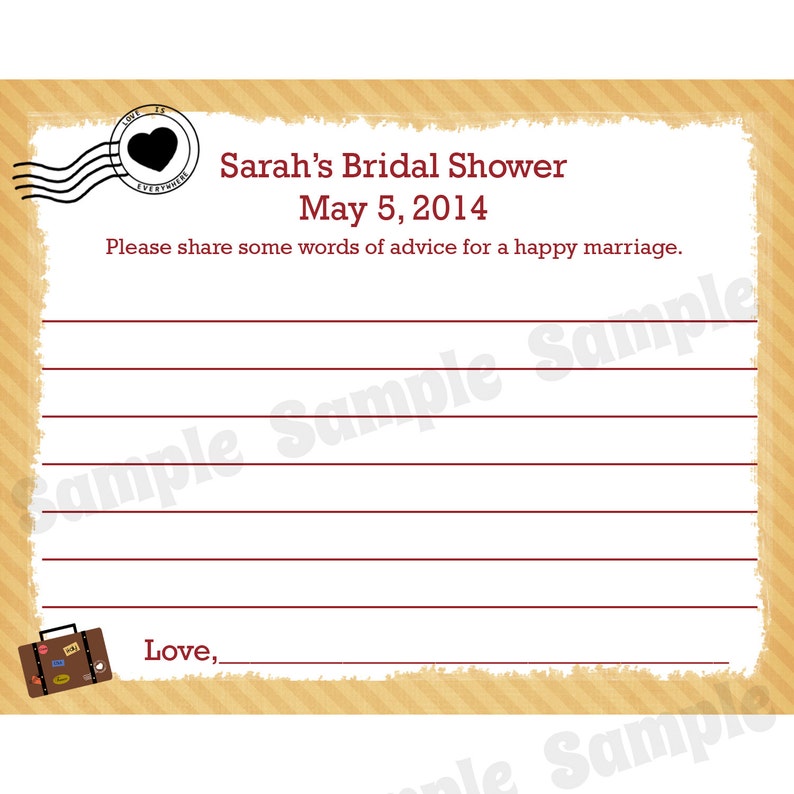 24 Bridal Shower Advice Cards Love is Everywhere image 1