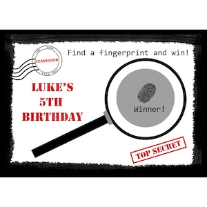 24 gepersonaliseerde topgeheime verjaardag krasspelkaarten - topgeheim - spionagepartij - geheim agent - mystery party