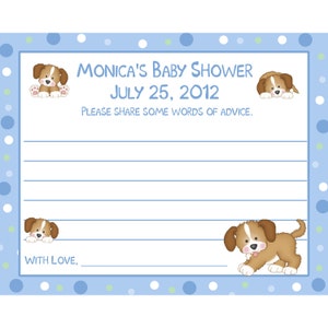 24 baby doccia consigli carte - personalizzato - cucciolo di cane