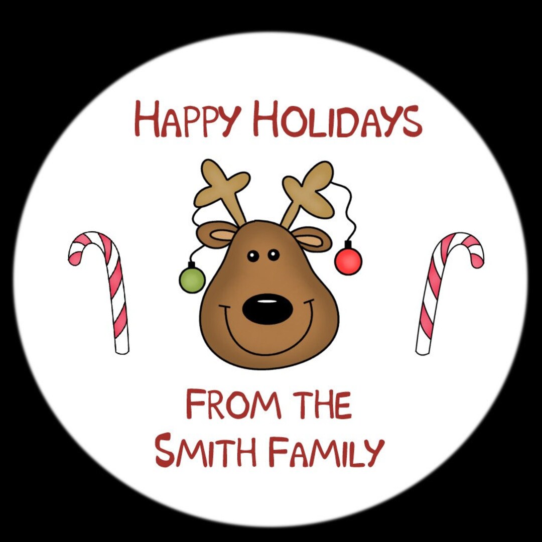 24 Personalized Christmas Gift Stickers REINDEER Etsy