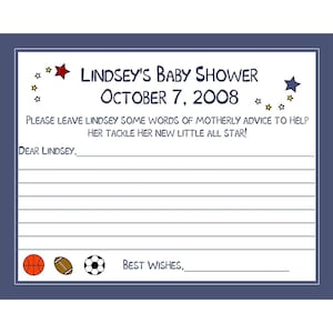 24 tarjetas de consejos para baby shower - Little All Star