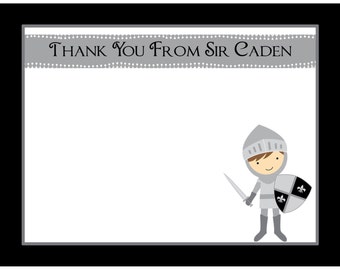 20 Personalized Birthday Thank You Cards   - Knight  Design