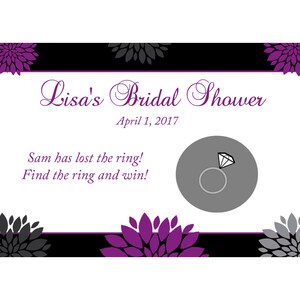 24 personnalisé douche nuptiale à gratter cartes à jouer - Hallie Design - douche nuptiale violet à gratter jeu - Custom couleurs disponible