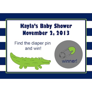 24 Baby-Dusche-Kratzer aus Spielkarten - kleine Alligator