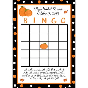 24 personalizada tarjetas de Bingo despedida de soltera - otoño otoño boda despedida de soltera - despedida de soltera calabaza-