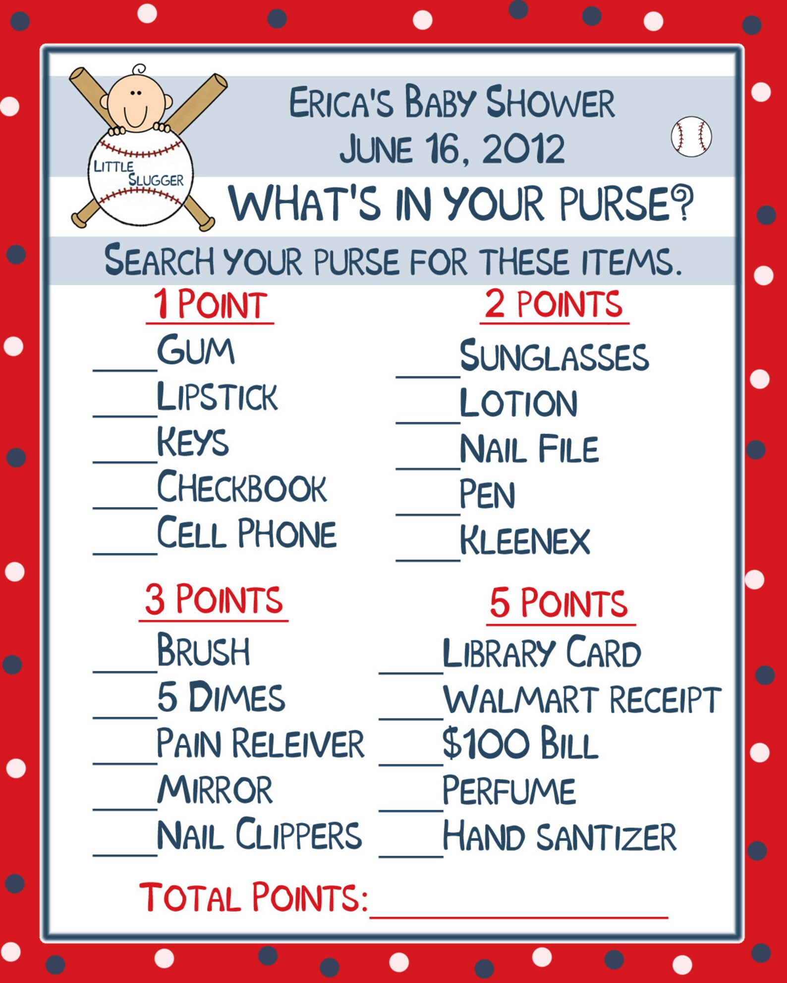 24 Personalized Baby Shower Game Cards What's in Your Etsy