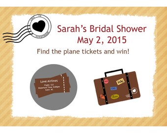 24 Bridal Shower Scratch Off  Game Cards - - Love Is Everywhere Design - Travel Theme