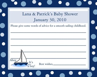 24 Personalized Baby Shower Advice Cards    AHOY IT'S A BOY