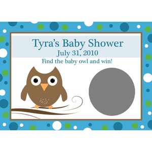 24 baby doccia gratta carte gioco Baby Blue Owl